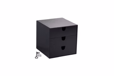 3-drawer box black