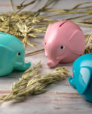 3 elephants_mint green light pink and turquoise