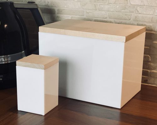 Box white XL and S and wooden lids birch Box white XL and S and wooden lids birch