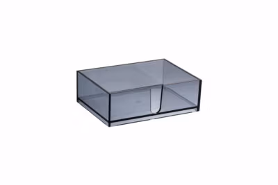 Box with fingerhole L transparent grey