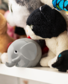 Elephant on toy shelf