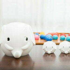 Maxi and Medi moneyboxes side by side